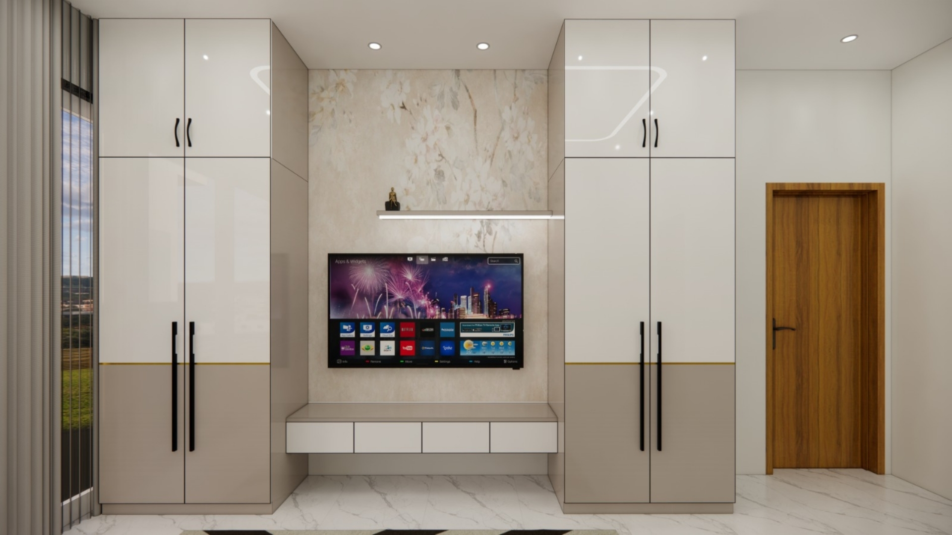 Wardrobe with TV Unit