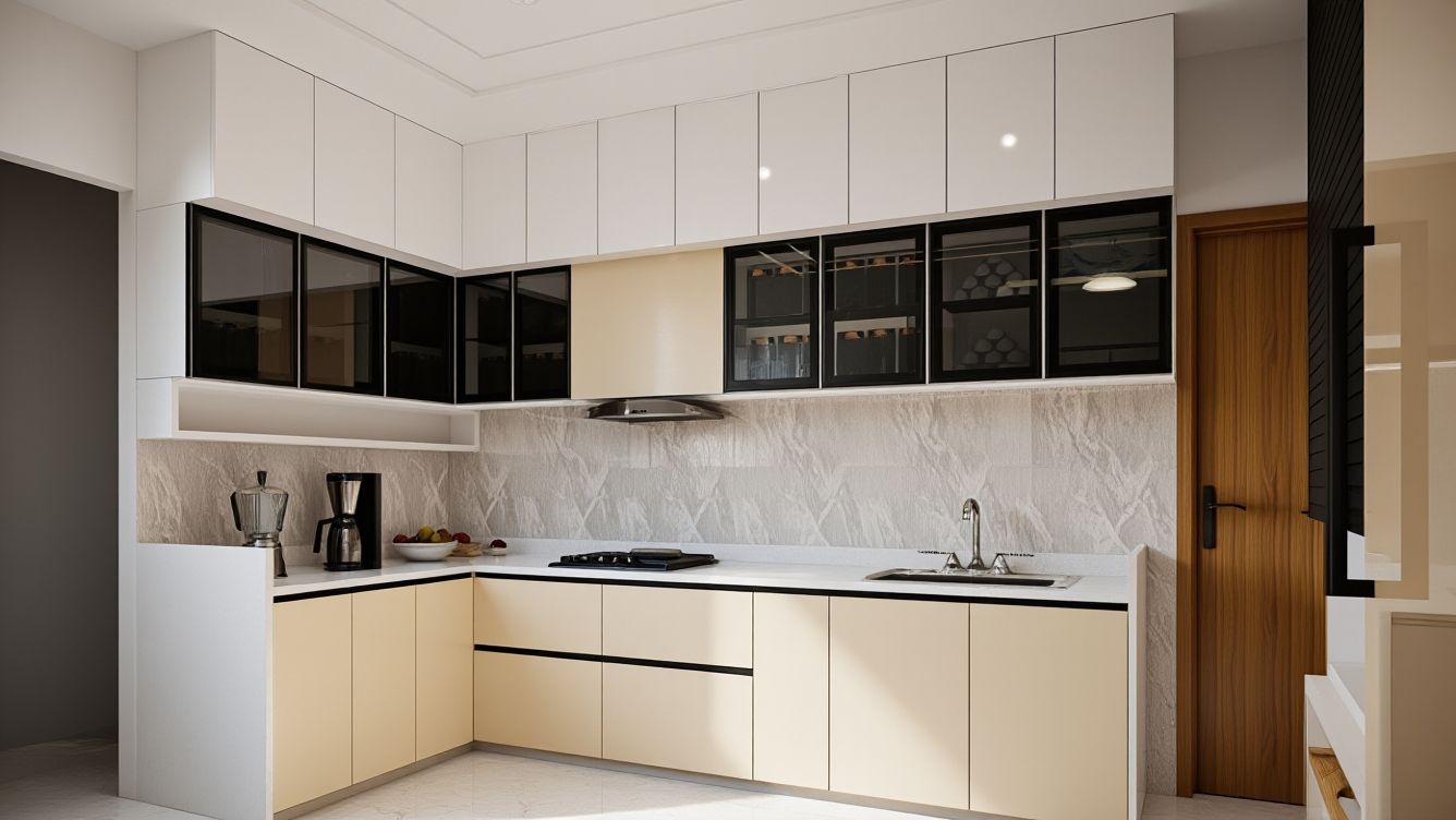 Cream L-Shaped Kitchen